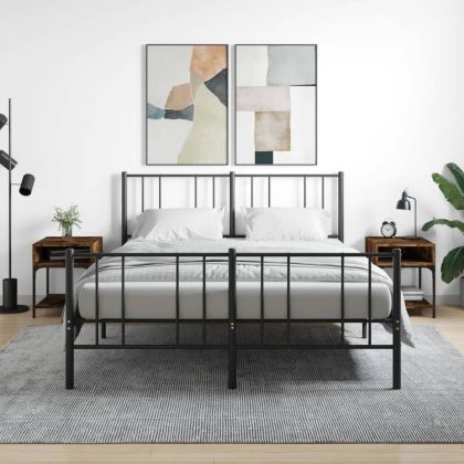 Нощни масички, 2 бр, опушен дъб, 40x41x50 см, инженерно дърво