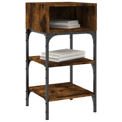 Нощни масички, 2 бр, опушен дъб, 35x34,5x70 см, инженерно дърво