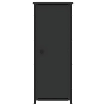 Нощни шкафчета, 2 бр, черни, 32x42x80 см, инженерно дърво