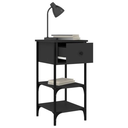 Нощни шкафчета 2 бр черни 34x36x70 см инженерно дърво