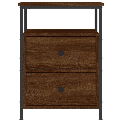 Нощно шкафче, кафяв дъб, 44x45x60 см, инженерно дърво