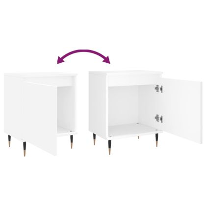 Нощни шкафчета 2 бр бели 40x30x50 см инженерно дърво