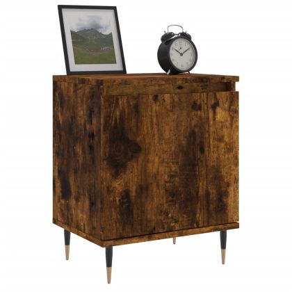 Нощни шкафчета 2 бр опушен дъб 40x30x50 см инженерно дърво