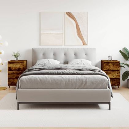 Нощни шкафчета 2 бр опушен дъб 40x35x69 см инженерно дърво