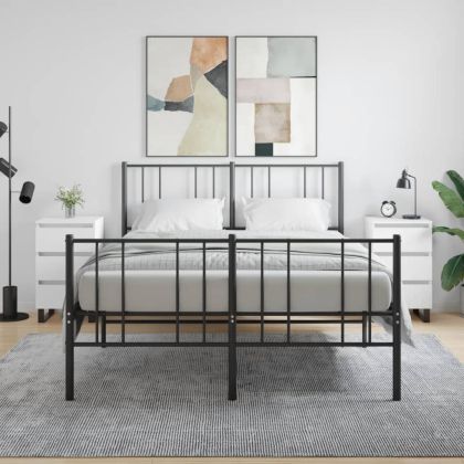 Нощни шкафчета, 2 бр, бели, 40x35x69 см, инженерно дърво