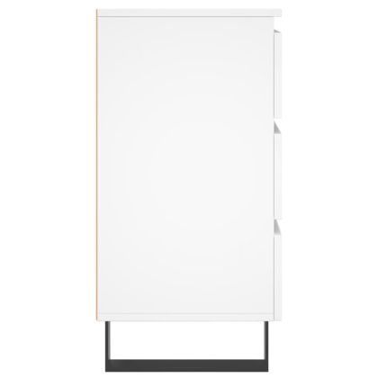 Нощни шкафчета, 2 бр, бели, 40x35x69 см, инженерно дърво