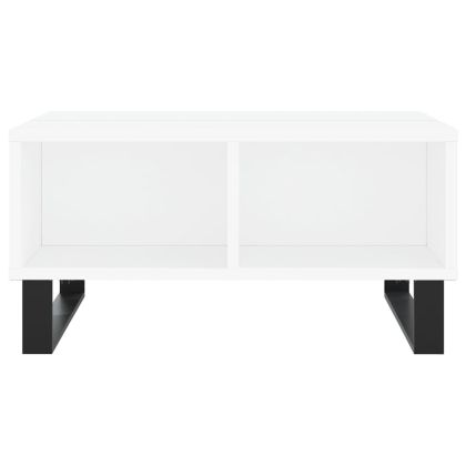 Кафе маса, бяла, 60x60x30 см, инженерно дърво