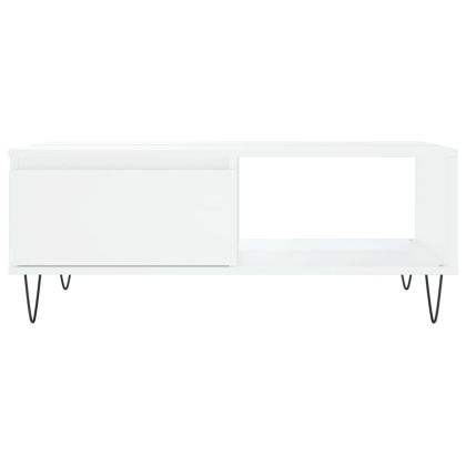 Кафе маса, бяла, 90x60x35 см, инженерно дърво