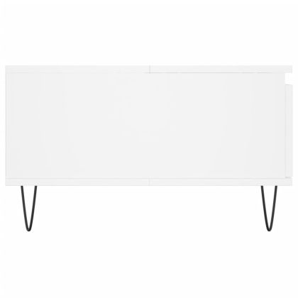 Кафе маса, бяла, 90x60x35 см, инженерно дърво