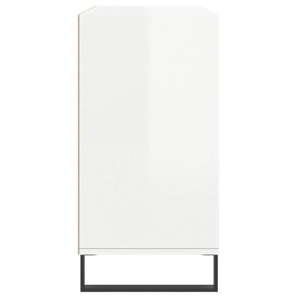 Сайдборд, бял гланц, 103,5x35x70 см, инженерно дърво