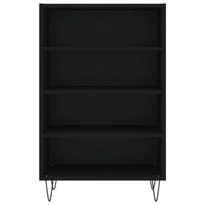 Висок шкаф, черен, 57x35x90 см, инженерно дърво