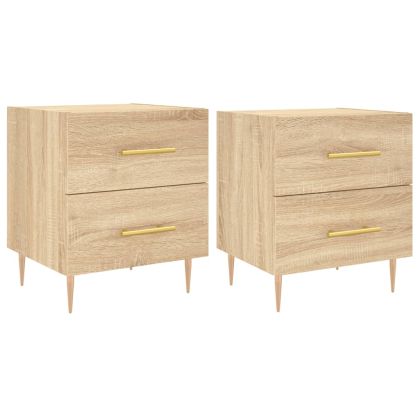 Нощни шкафчета 2 бр дъб сонома 40x35x47,5 см инженерно дърво