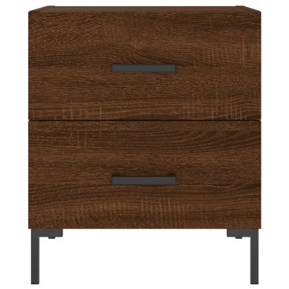 Нощни шкафчета 2 бр кафяв дъб 40x35x47,5 см инженерно дърво