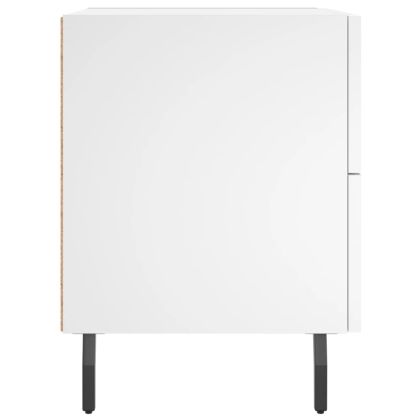 Нощни шкафчета, 2 бр, бели, 40x35x47,5 см, инженерно дърво