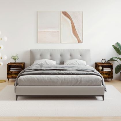 Нощни шкафчета 2 бр опушен дъб 40x35x47,5 см инженерно дърво