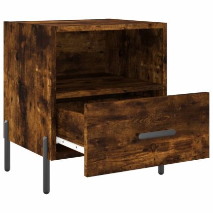 Нощни шкафчета 2 бр опушен дъб 40x35x47,5 см инженерно дърво