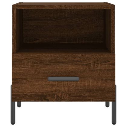 Нощни шкафчета 2 бр кафяв дъб 40x35x47,5 см инженерно дърво