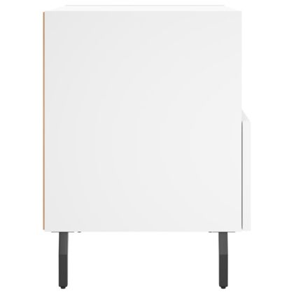 Нощни шкафчета, 2 бр, бели, 40x35x47,5 см, инженерно дърво