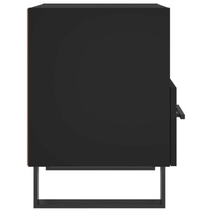 Нощни шкафчета, 2 бр, черни, 40x35x47,5 см, инженерно дърво