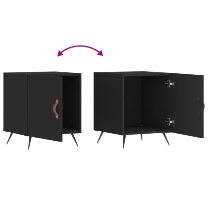 Нощни шкафчета 2 бр черни 40x40x50 см инженерно дърво