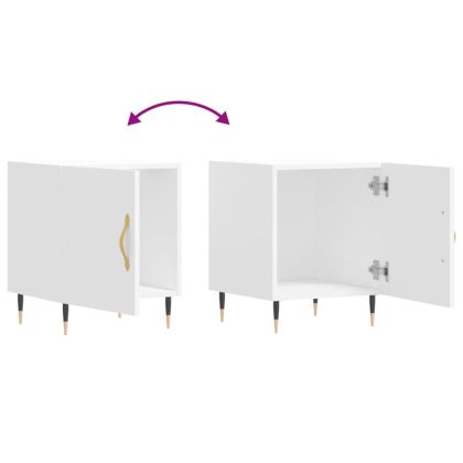 Нощни шкафчета 2 бр бели 40x40x50 см инженерно дърво