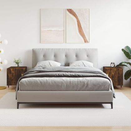 Нощни шкафчета 2 бр опушен дъб 40x40x50 см инженерно дърво