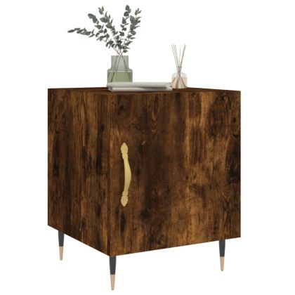 Нощни шкафчета 2 бр опушен дъб 40x40x50 см инженерно дърво