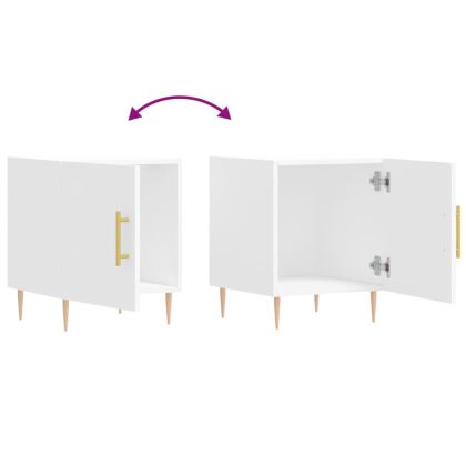 Нощни шкафчета 2 бр бели 40x40x50 см инженерно дърво