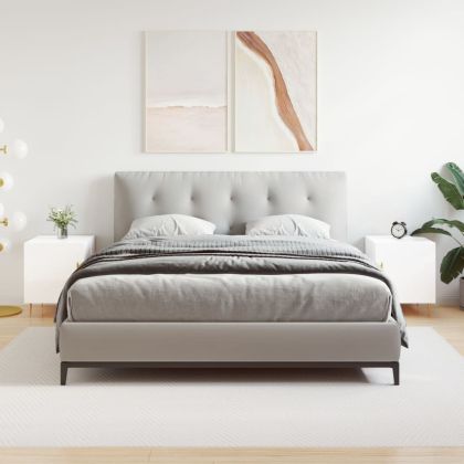 Нощни шкафчета 2 бр бял гланц 40x40x50 см инженерно дърво