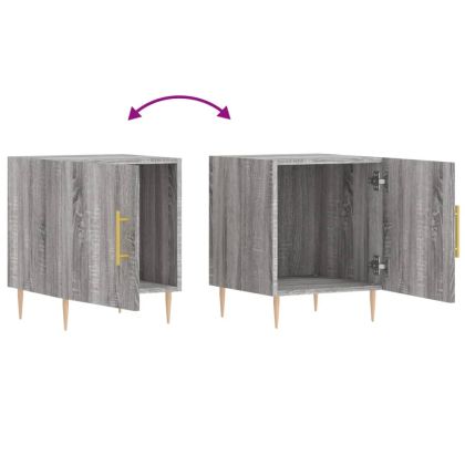 Нощно шкафче, сив сонома, 40x40x50 см, инженерно дърво