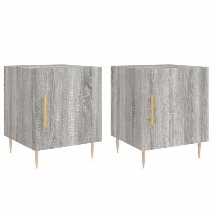 Нощни шкафчета, 2 бр, сив сонома, 40x40x50 см, инженерно дърво