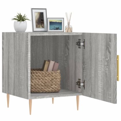 Нощни шкафчета, 2 бр, сив сонома, 40x40x50 см, инженерно дърво