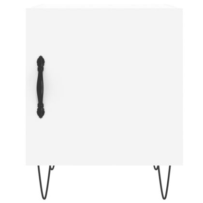 Нощно шкафче, бяло, 40x40x50 см, инженерно дърво