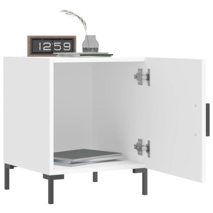 Нощно шкафче, бяло, 40x40x50 см, инженерно дърво