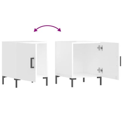 Нощни шкафчета 2 бр бял гланц 40x40x50 см инженерно дърво