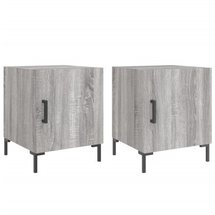 Нощни шкафчета, 2 бр, сив сонома, 40x40x50 см, инженерно дърво