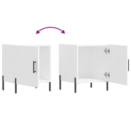 Нощни шкафчета 2 бр бели 40x40x50 см инженерно дърво