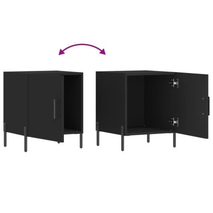 Нощни шкафчета 2 бр черни 40x40x50 см инженерно дърво