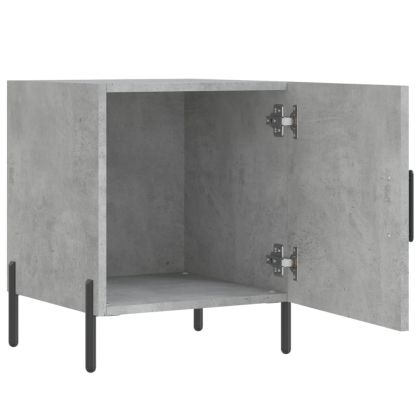 Нощно шкафче, бетонно сиво, 40x40x50 см, инженерно дърво