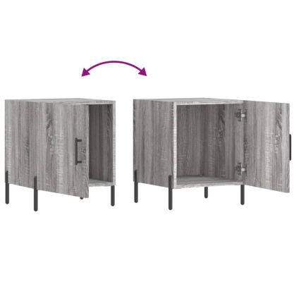 Нощно шкафче, сив сонома, 40x40x50 см, инженерно дърво