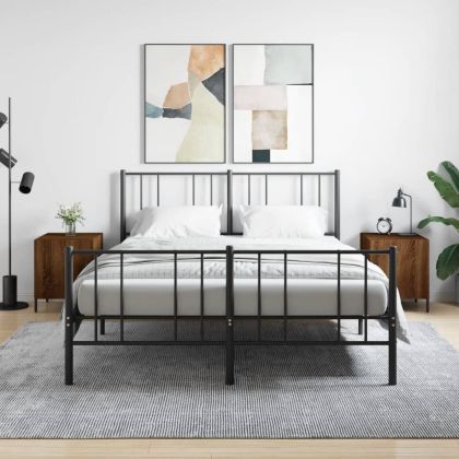 Нощни шкафчета, 2 бр, кафяв дъб, 40x40x50 см, инженерно дърво