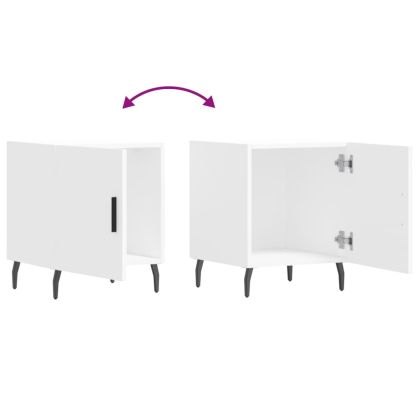 Нощни шкафчета 2 бр бели 40x40x50 см инженерно дърво
