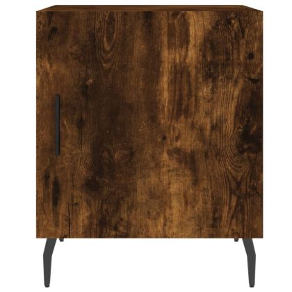 Нощно шкафче, опушен дъб, 40x40x50 см, инженерно дърво