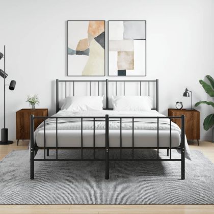 Нощни шкафчета, 2 бр, кафяв дъб, 40x40x50 см, инженерно дърво