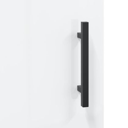 Нощно шкафче, бял гланц, 40x40x50 см, инженерно дърво