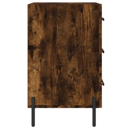 Нощно шкафче, опушен дъб, 40x40x66 см, инженерно дърво