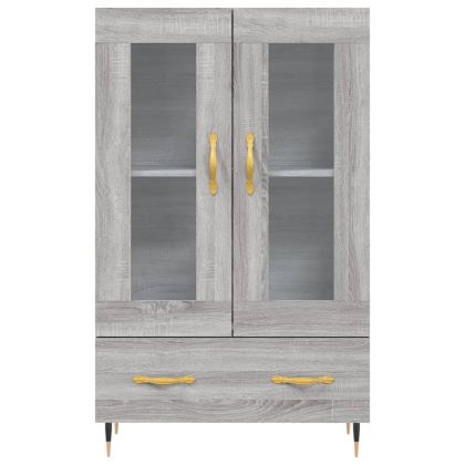 Висок шкаф, сив сонома, 69,5x31x115 см, инженерно дърво