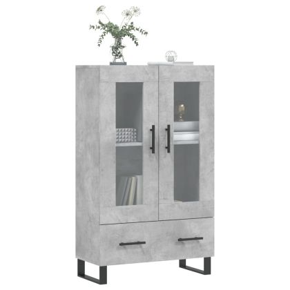 Висок шкаф, бетонно сиво, 69,5x31x115 см, инженерно дърво