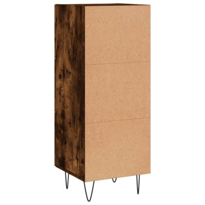 Сайдборд, опушен дъб, 34,5x34x90 см, инженерно дърво