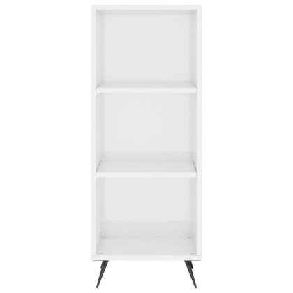 Шкаф с рафтове, бял гланц, 34,5x32,5x90 см, инженерно дърво